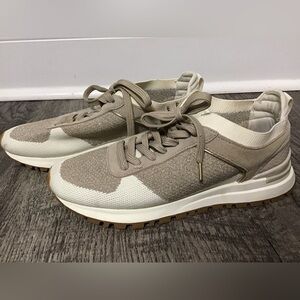Zara Women's Sneakers in Taupe and Cream Size 36
